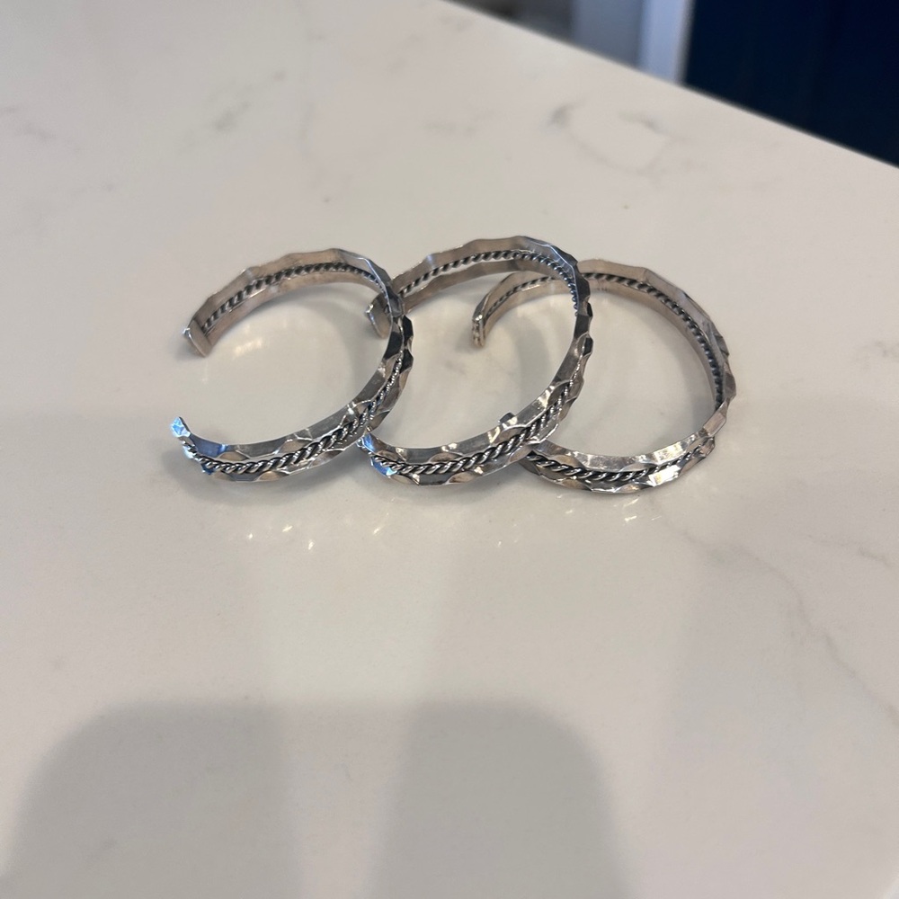 THREE Navajo Native American Cuff Bracelets - Picture 11 of 13